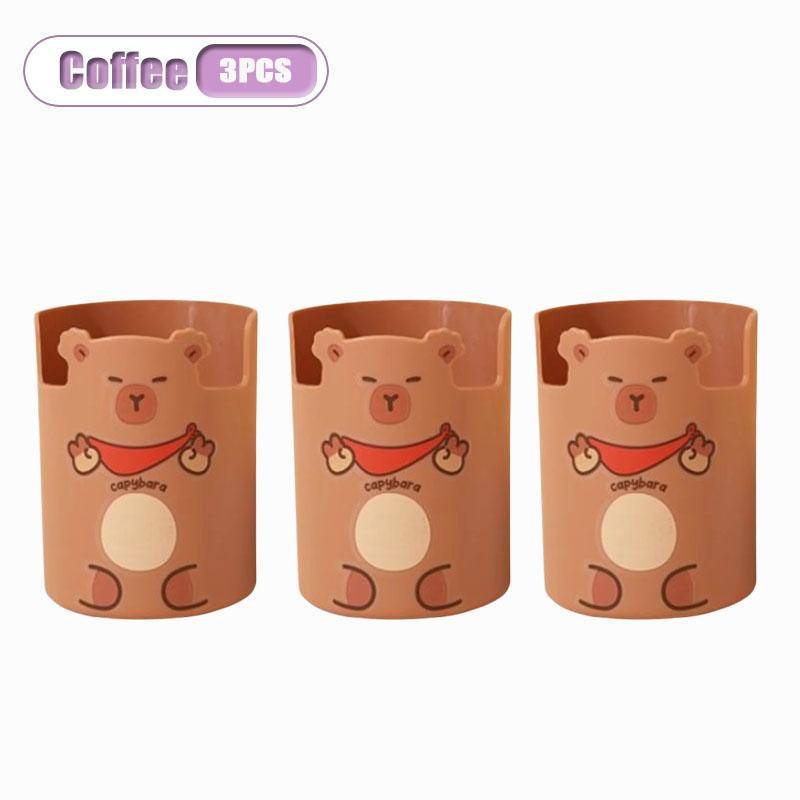1-5PCS Cartoon Kapybear Pencil Holder Large Capacity Cute Desk Organizer for Back To School Office Student