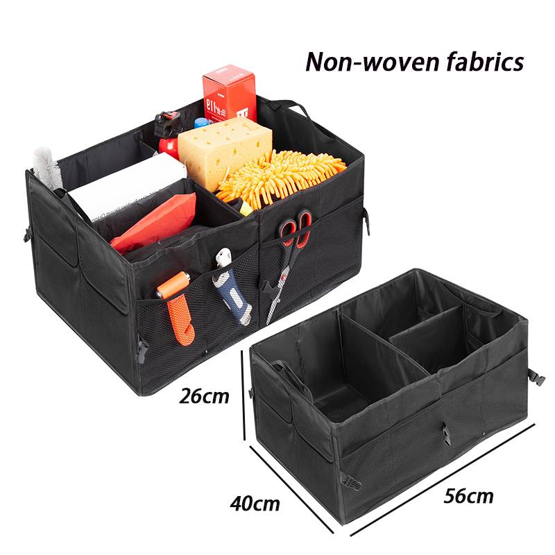 Collapsible Car Trunk Organizer With Mesh Pockets Portable Multi-Compartment Storage Box For Suv Truck Auto Cargo Organization