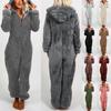 Kvinner Langermet hette Jumpsuit Pyjamas Uformelt Vinter Varm Rompe nattøy