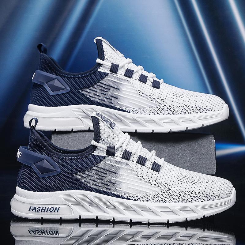 

Coconut shoes men s 2025 spring and autumn trend casual breathable fly-woven mesh shoes non-slip soft-soled men s sports running shoes 44 темно-синього кольору