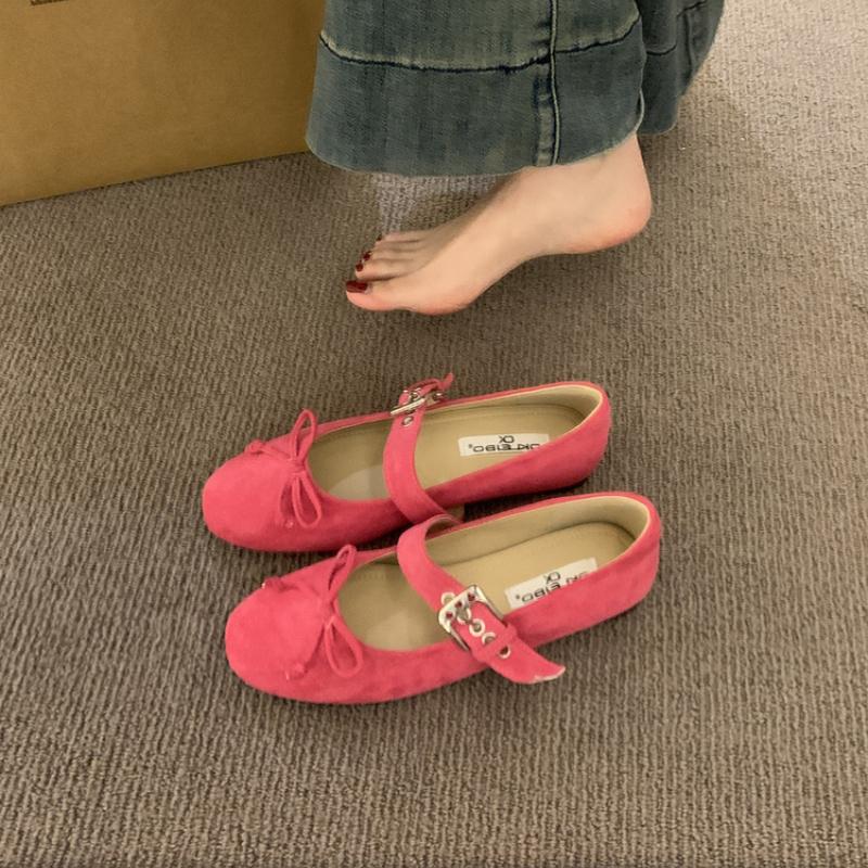 Fashion 2025 New High Quality Women Soft Round Toe Casual Female Shallow Mouth Decorateion Flats Mary Janes Heels New Retro Shoes