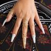 4 Pezzi Anelli Dita Regolabili Unici Stile Zingaro Dubai Dita Aperte per Donne Tendenza Vintage Punk Anello Unghia Danzatrice del Ventre Cosplay Gioielli