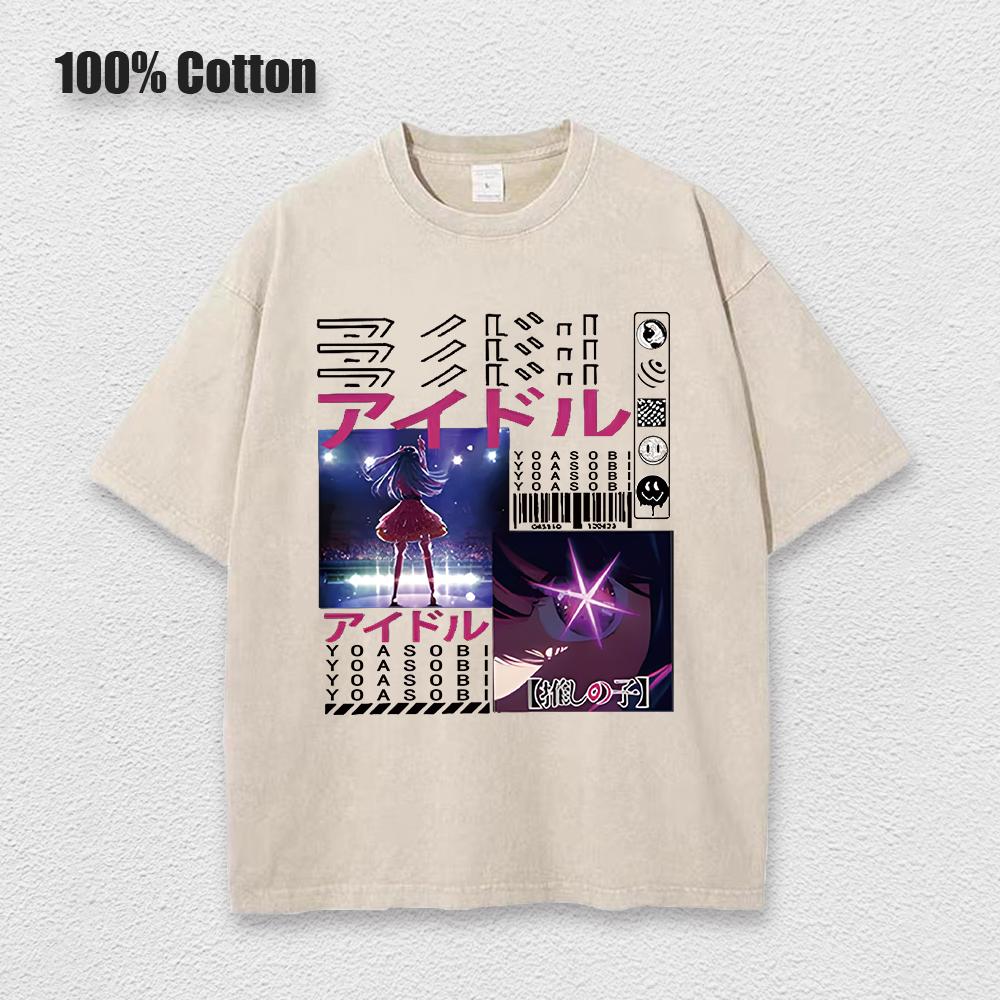 Acid Tshirt Kawaii Oshi No Ko Anime Ai Hoshino Cosplay Tshirt Hot Cartoon Fans Otaku TShirt Casual Solid Cotton Unisex Tee