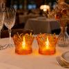Small Accessory Organizer Crown LED Tea Light, Flameless Faux Crystal Candle Night Decorative Table Lamp Romantic Wedding Party Decor, Creative