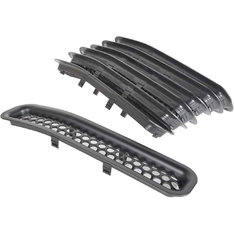 Hooke Road Wrangler Grill Mesh Erts Front Grille Guard Cover Clip-In Matte Black For 1997-2006 Jeep Wrangler TJ & Unlimited (Pack Of 7)