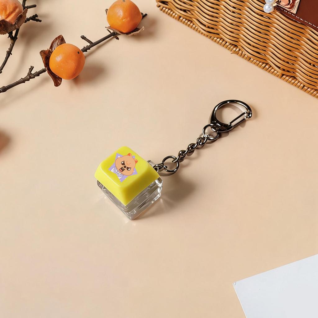Stray Kids Keycap Keychain, Cute Cartoon Characters Keyboard Keychain Pendant, STAY Fans Stress Relief Bag Charm