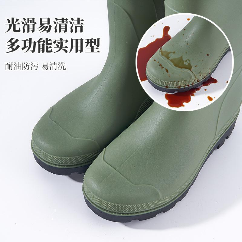 Men's rain boots matte surface non-slip, waterproof and wear-resistant food grade PVC high tube rice field farmland vegetable field rain shoes