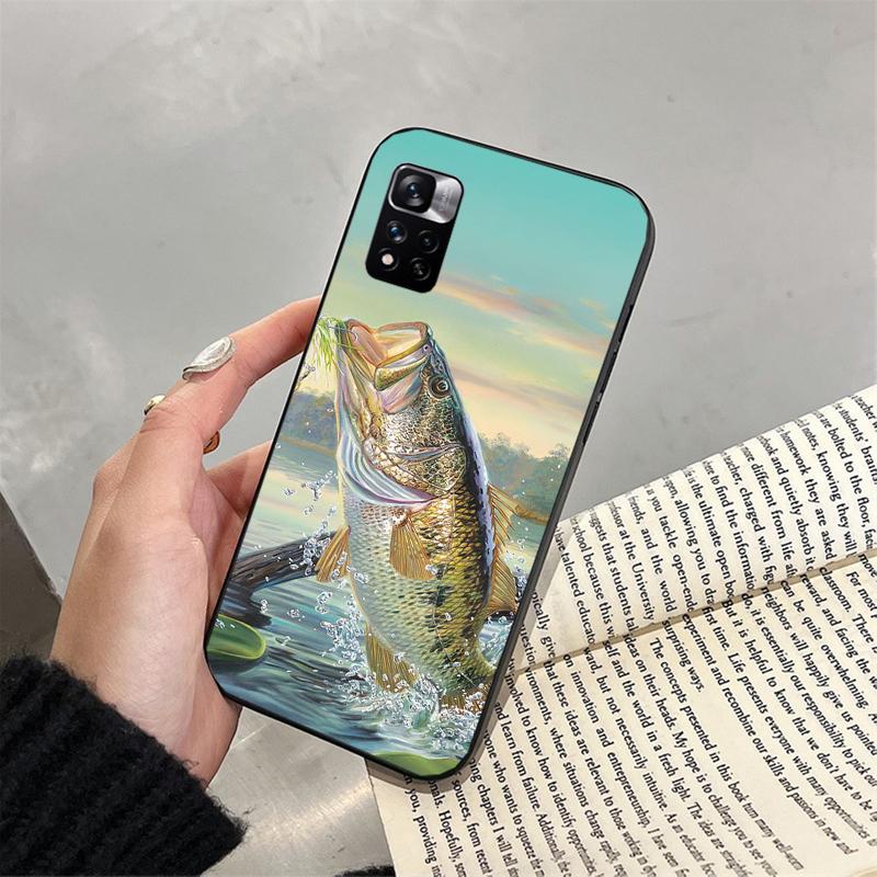 Bass Fish Fisherman Phone Case For Xiaomi Redmi Note 13 12 Pro 11S 11 10 Pro 10S 12S Redmi 10 9C 13C