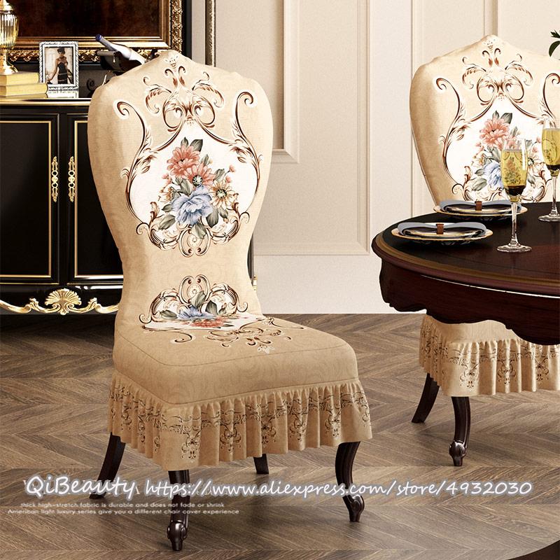 High Elastic Full Cover Dining Chair Slipcover Protective Dust Proof Skirt Stool Case Home Decoration