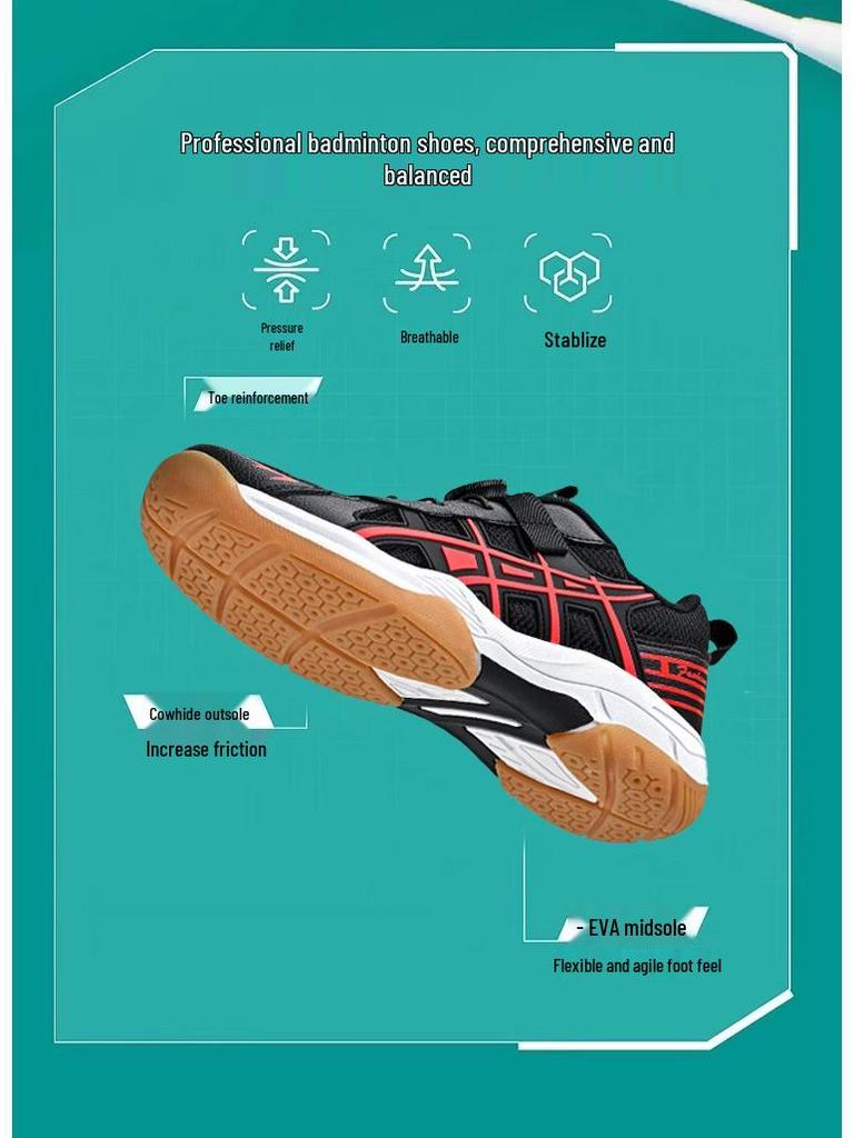 Dziecięce czterosezonowe antypoślizgowe lekkie buty do badmintona i tenisa