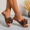 Women's Rhinestone Bow Flip-Flops: Lightweight Outdoor Slippers