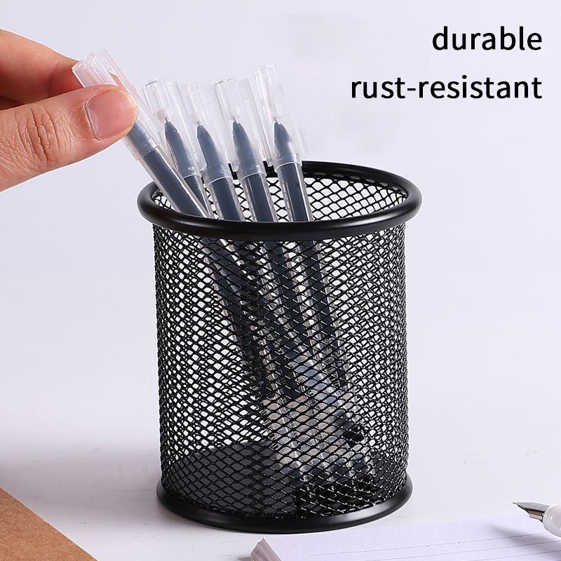Multifunction Round/Square Mesh Pen Pot Multicolor Pen Holder Desk Tidy Stationery Organiser Pencil Storage Stationery Organiser