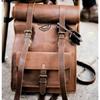 Vintage Genuine Goat Leather Rucksack Backpack Luggage Hiking Camping Travel Bag