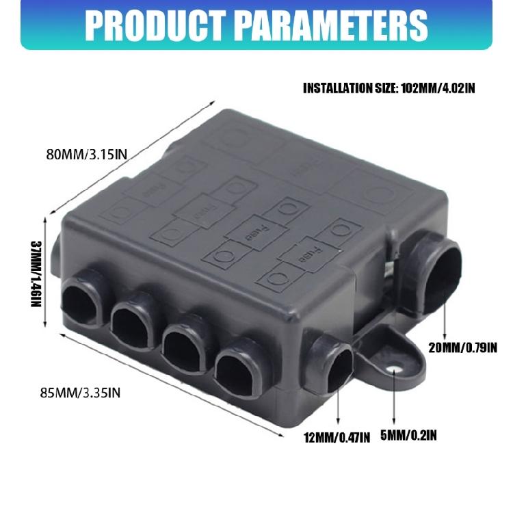 Fuses Holder Power Distribution Busbar Easy Installation Fuses Box for Car Boat 5 Ways Connection