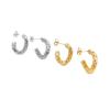 2025 European Style Titanium Steel Earrings for Women: High-End, Hammered Texture Ear Studs, Fashionable and Versatile Jewelry