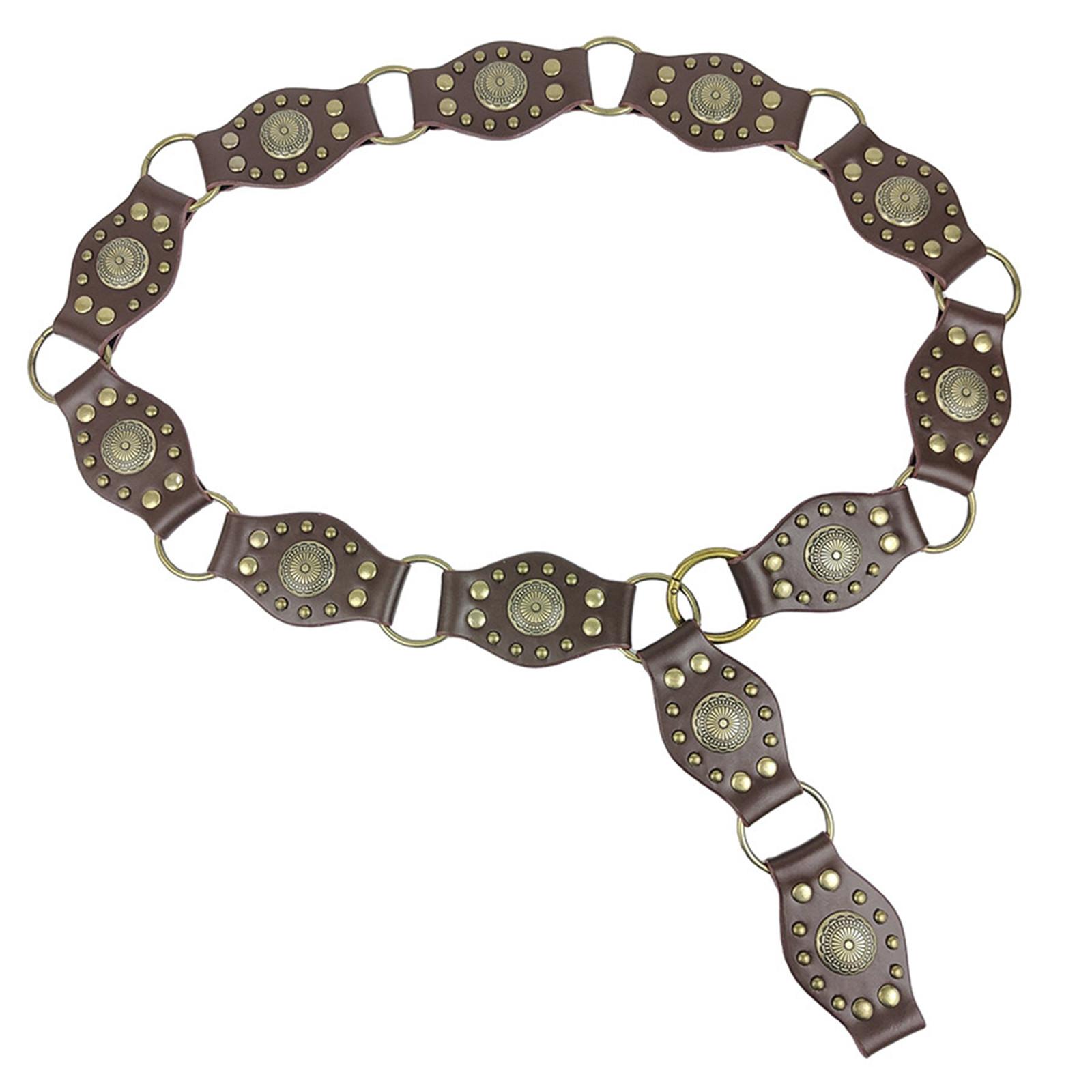 

Пояс на талии с вышитыми цветами, заклепками, пояс на талии из искусственной кожи, широкий регулируемый пояс для пальто, женского платья в этническом стиле