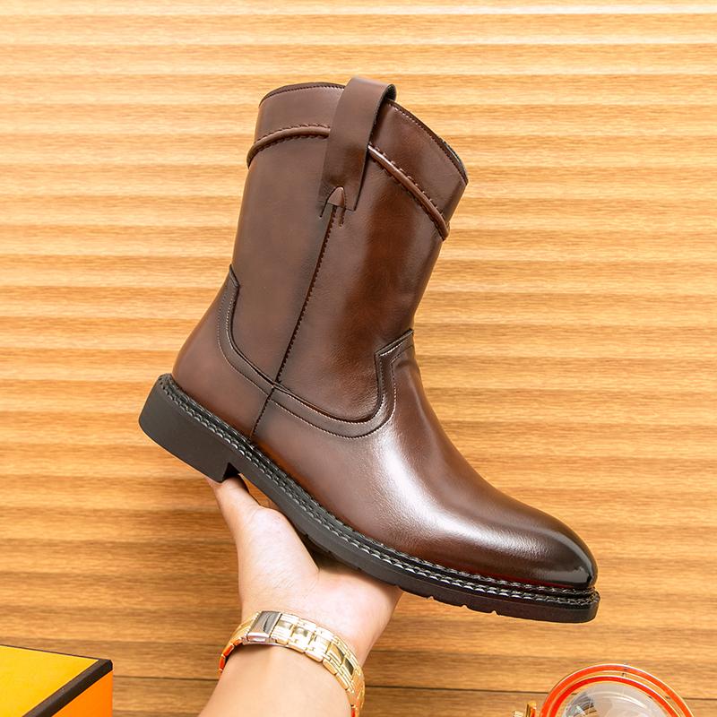 Fashion Leather Boots For Man Genuine Leather Big Size Boots High Quality Designer Formal Shoes Casual Boots Fashion Business