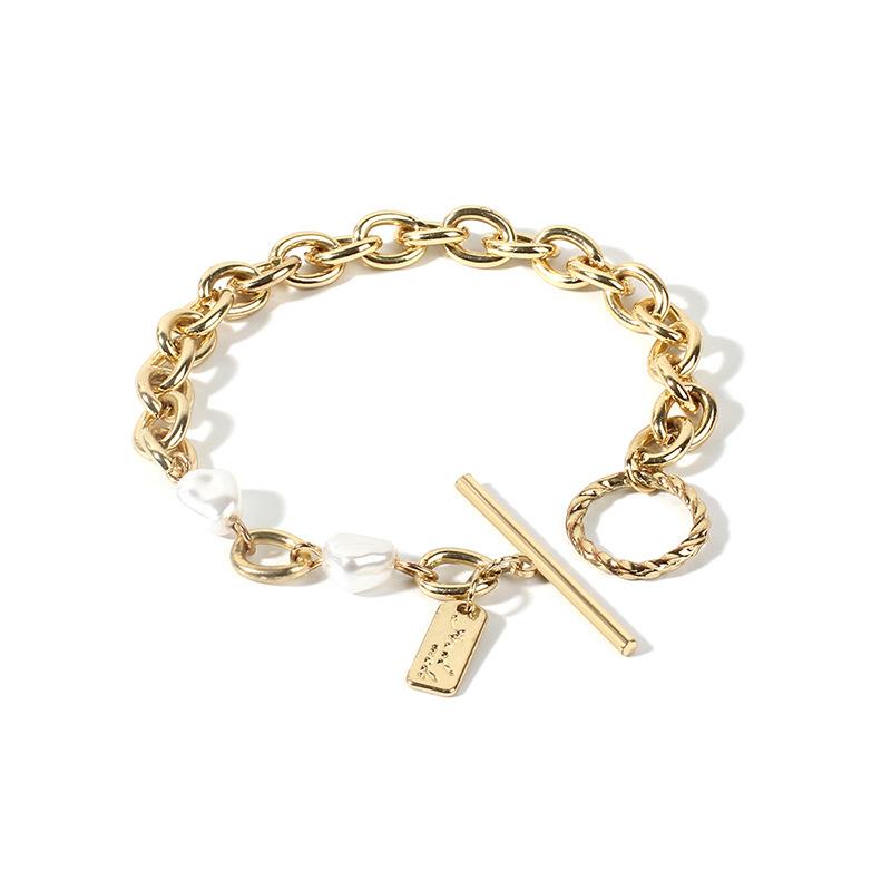 Bracelet niche design bracelet, retro fashion pearl jewelry Korean version tide, simple chain bracelet