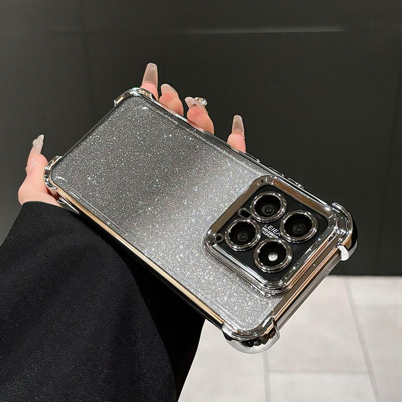 Shockproof Phone Case For Xiaomi 14 pro Case Silicone Glitter Cover For Xiaomi 13 14 ultra POCO C65 M6 pro Bling Case Xiaomi14