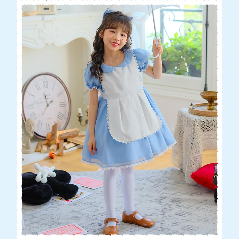 Alice Maid Costume for Fancy Short One Light Leggings Included [RPFLQ] Girls, Dress, Cosplay, Halloween, Dress, Apron, Sleeves, Children, Kids, Girls,