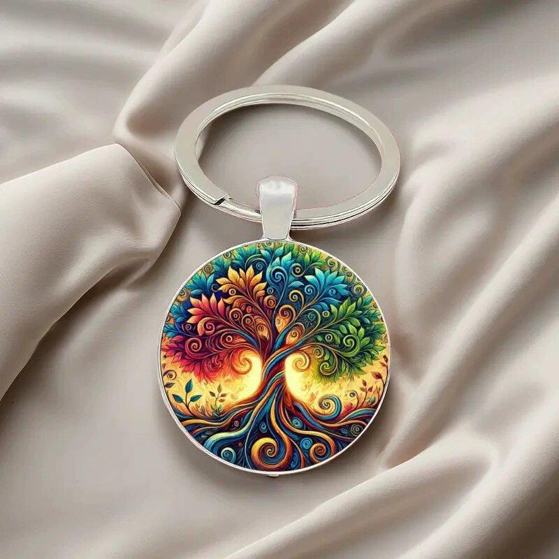Life Tree Glass Keyring Accessory With Bright Colors For Party Favors And Commemorations