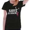 Save A Rack Breast Cancer Awareness Humor Womens Top Junior Graphic Tee