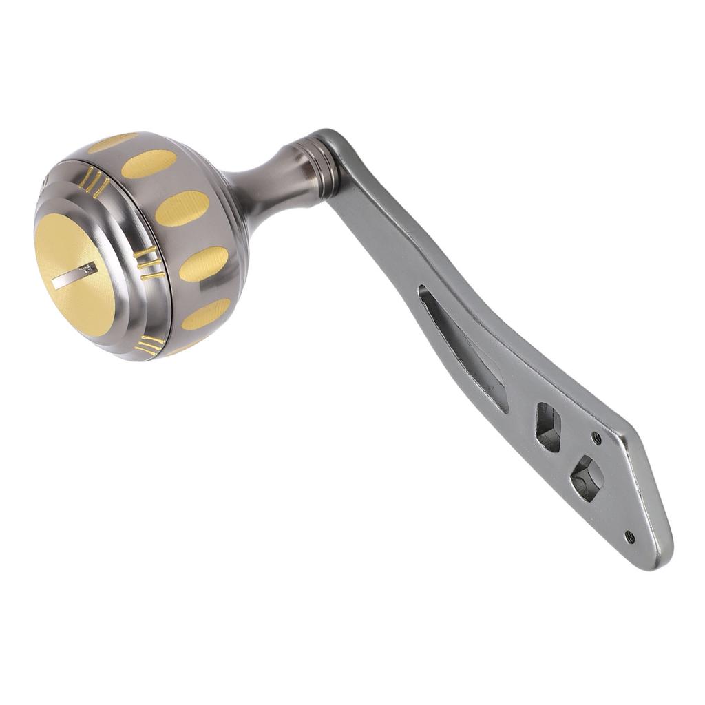 Fishing Reel Handle Metal Power Handle Knob Grip Replacement with Assembly Parts for Baitcasting Drum ReelGold Gray