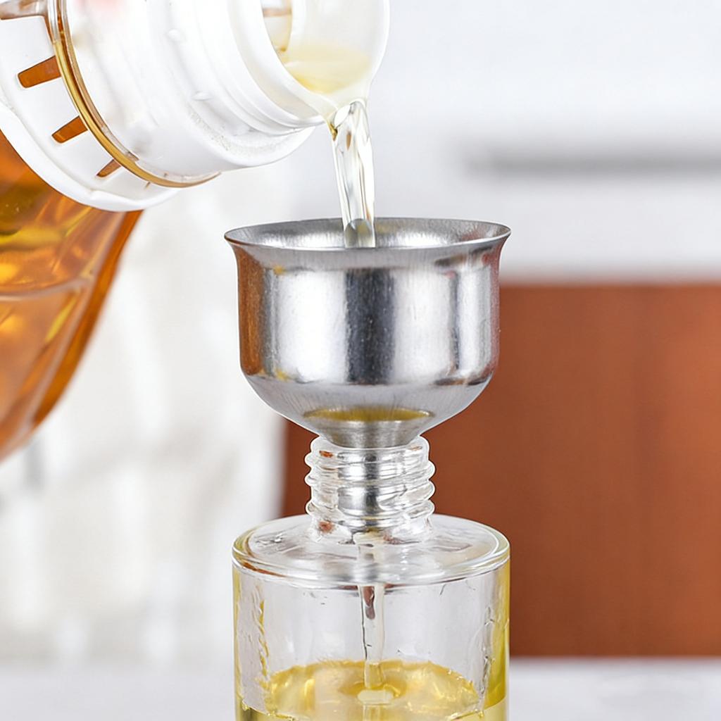 Stainless Steel Funnel  Portable Conical Funnel for Kitchen Oil Wine Liquid Dispensing  Food Grade Metal Funnel for Bottling