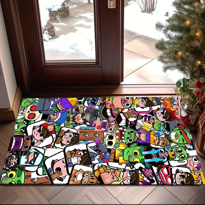 1PC Clash Royale Heroes Collage Rug Game Carpet, Floor Mat for Bedroom Living Room Entryway Rug, Home Decor Idea Gift for Christmas Birthday