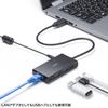 Sanwa Supply Gigabit LAN Adapter with USB Hub USB-3HLS8BK 2.5 (USB-A Connection)
