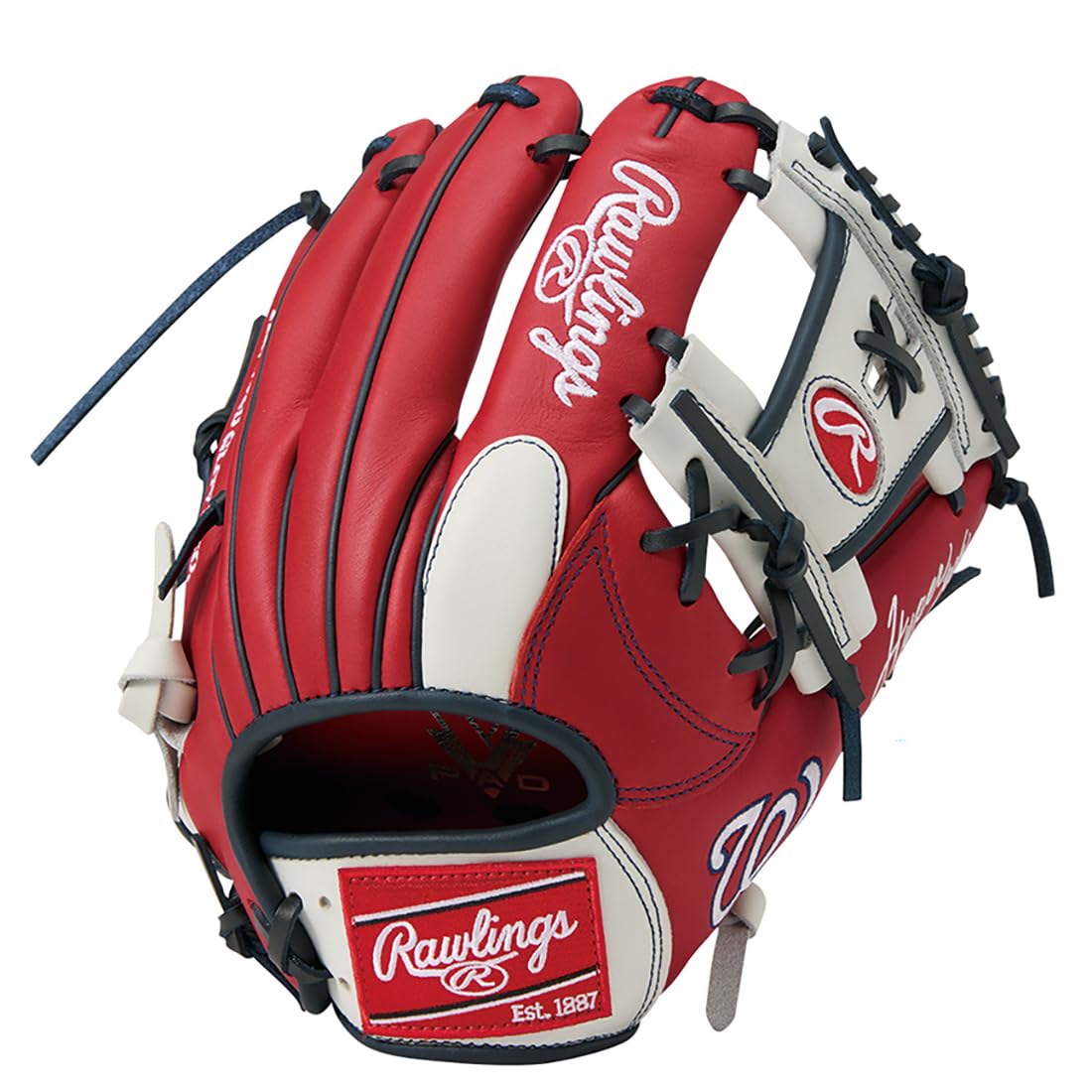 Rawlings HYPER TECH MLB TEAM Baseball Throw Glove, Soft, Infielder s, GR5HTMN62, Nationals, 11.25 inches, Right-Handed