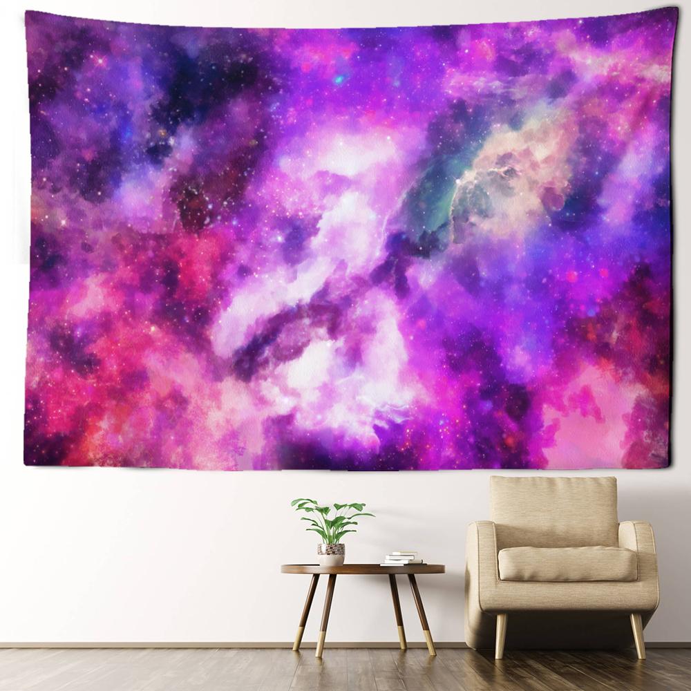 Purple Starry Sky Tapestry Wall Hanging Universe Mysterious Hippie Tapiz Bedroom Aesthetic Room Home Decor
