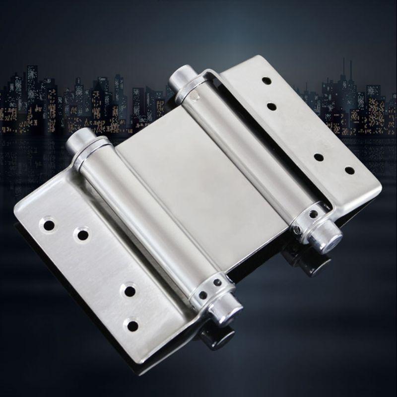 Stainless Steel Two-Way Free Door Hinge Cowboy Door Fence Dedicated Hinge 4 Inches Double Open Spring Hinges