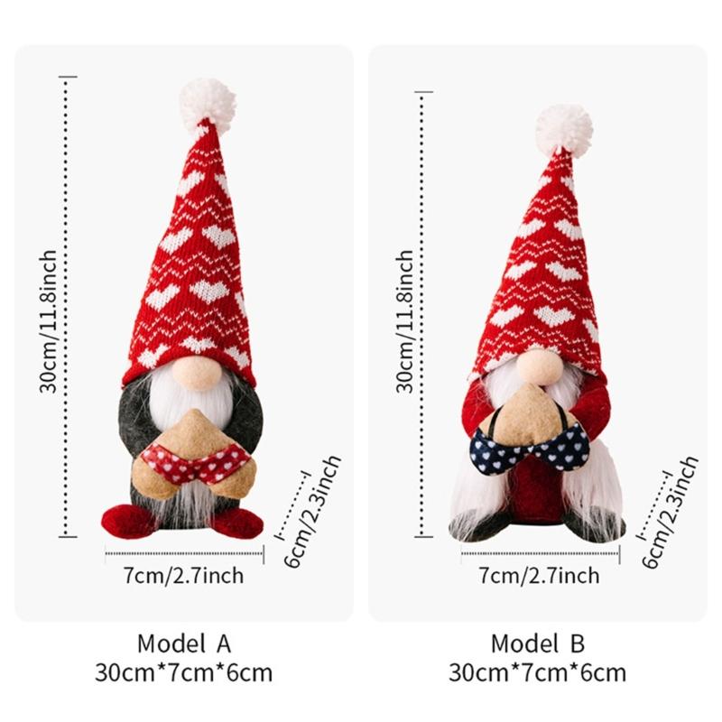 Valentine's Day Gnome Decorations Handmade Gnome Decorations for Table Ornament Valentines Birthday Present