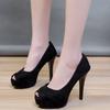 Platform Shoes Woman Peep Toe Fashion High Heels 34-39 Pumps Sexy Nude Women Shoes High Heels Wedding Bridal Shoes