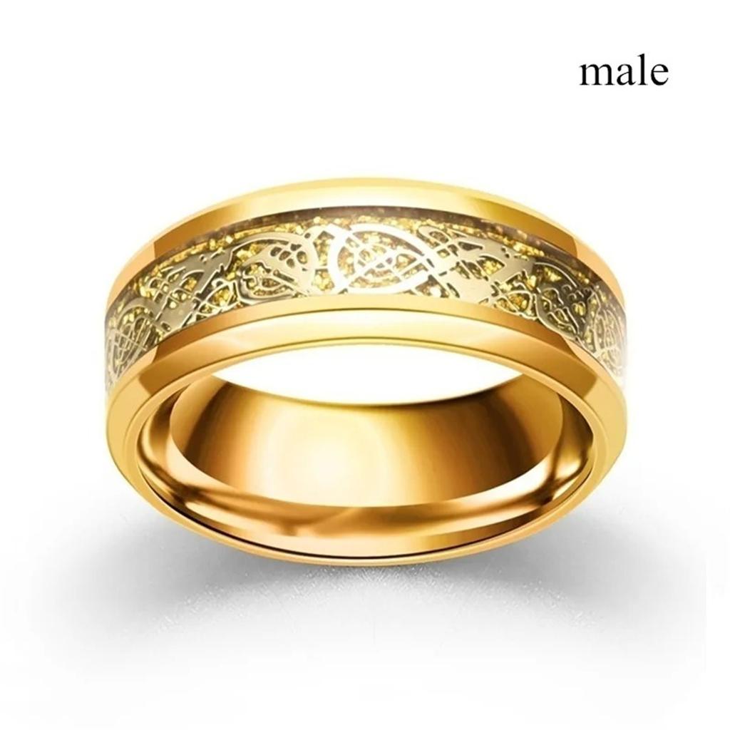 Couple Rings Exquisite Romantic Women Heart Zircon Rings Set Simple Men's Stainless Steel Celtic Dragon Ring Wedding Jewelry