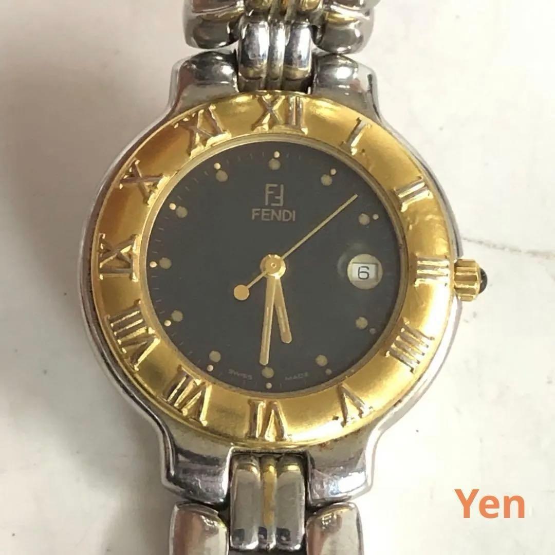 Used FENDI Watch 920G Men s Quartz QZ Battery Operated Swiss Made Roman Dial Gold Genuine Product Genuine Belt