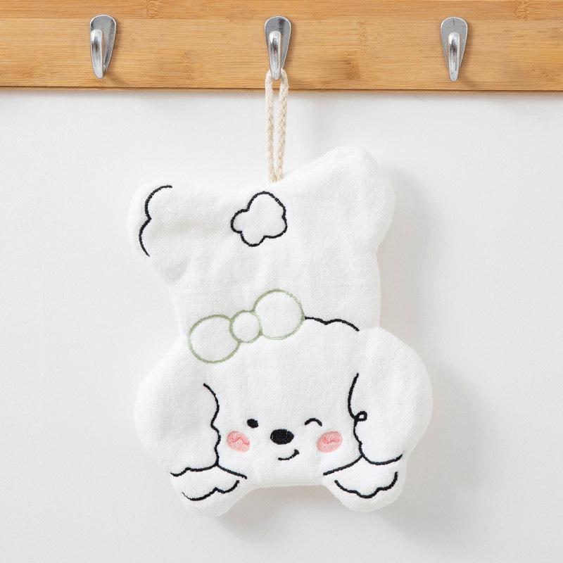 Absorbent Cartoon Children's Coral Fleece Dog Towel for Kitchen & Bathroom