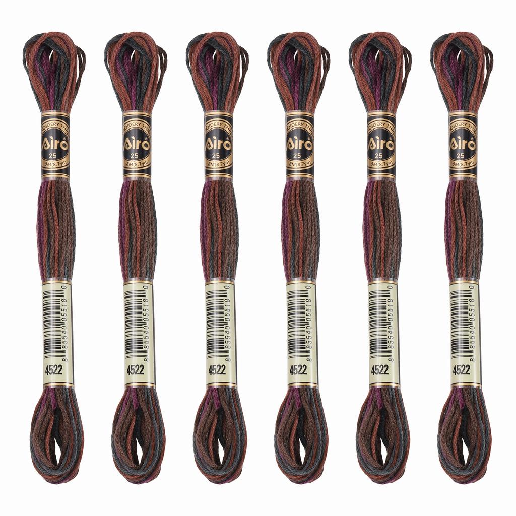 6 Skeins Embroidery Floss, Gradient Colors Polyester Embroidery Threads Bracelets String for Cross-Stitch Hand Embroidery