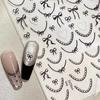 Embossed Knitting Bow Nail Stickers Love Heart 3D Relief Self Adhesive Nail Art Decorations Decals Accessory