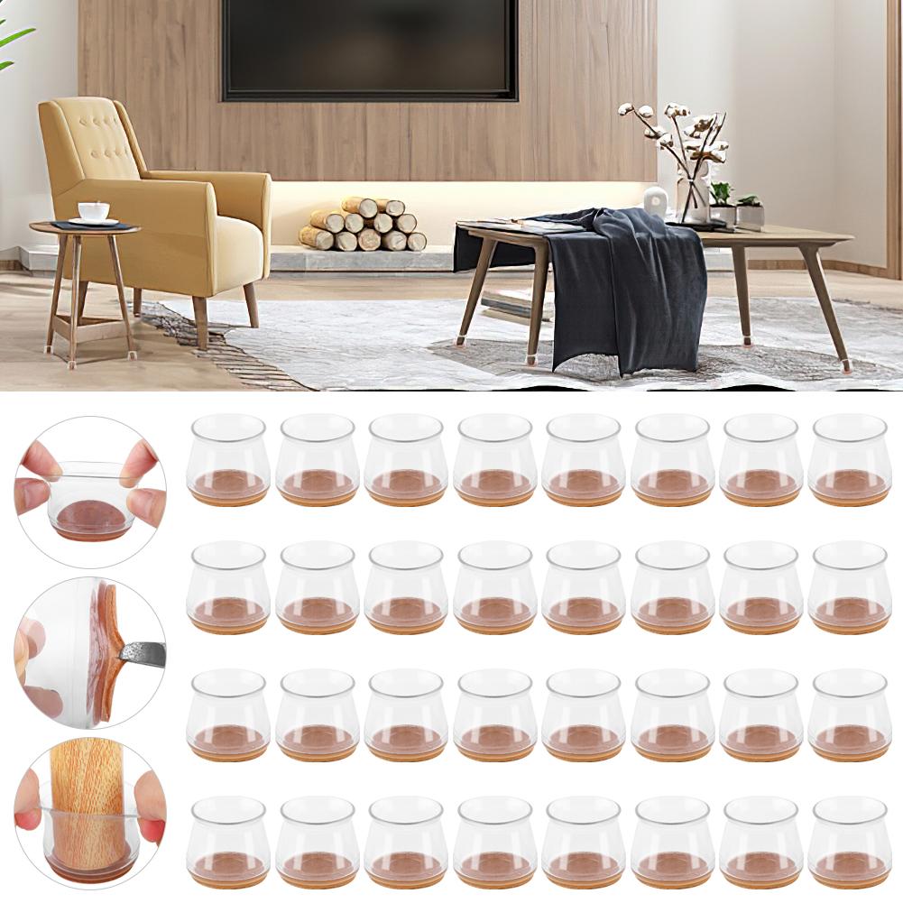 32pcs Silicone Table Chair Leg Floor Protectors Thicken Wear-resistant Chair Feet Caps Covers Pads For Reducing Noise