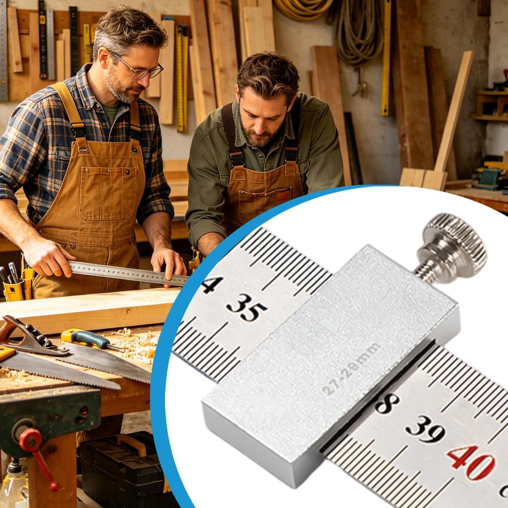 Steel Ruler Limit Block Measuring Rulers Positioner Adjustable Measuring Intuitive simple Marking Gauge Carpentry hand Tool