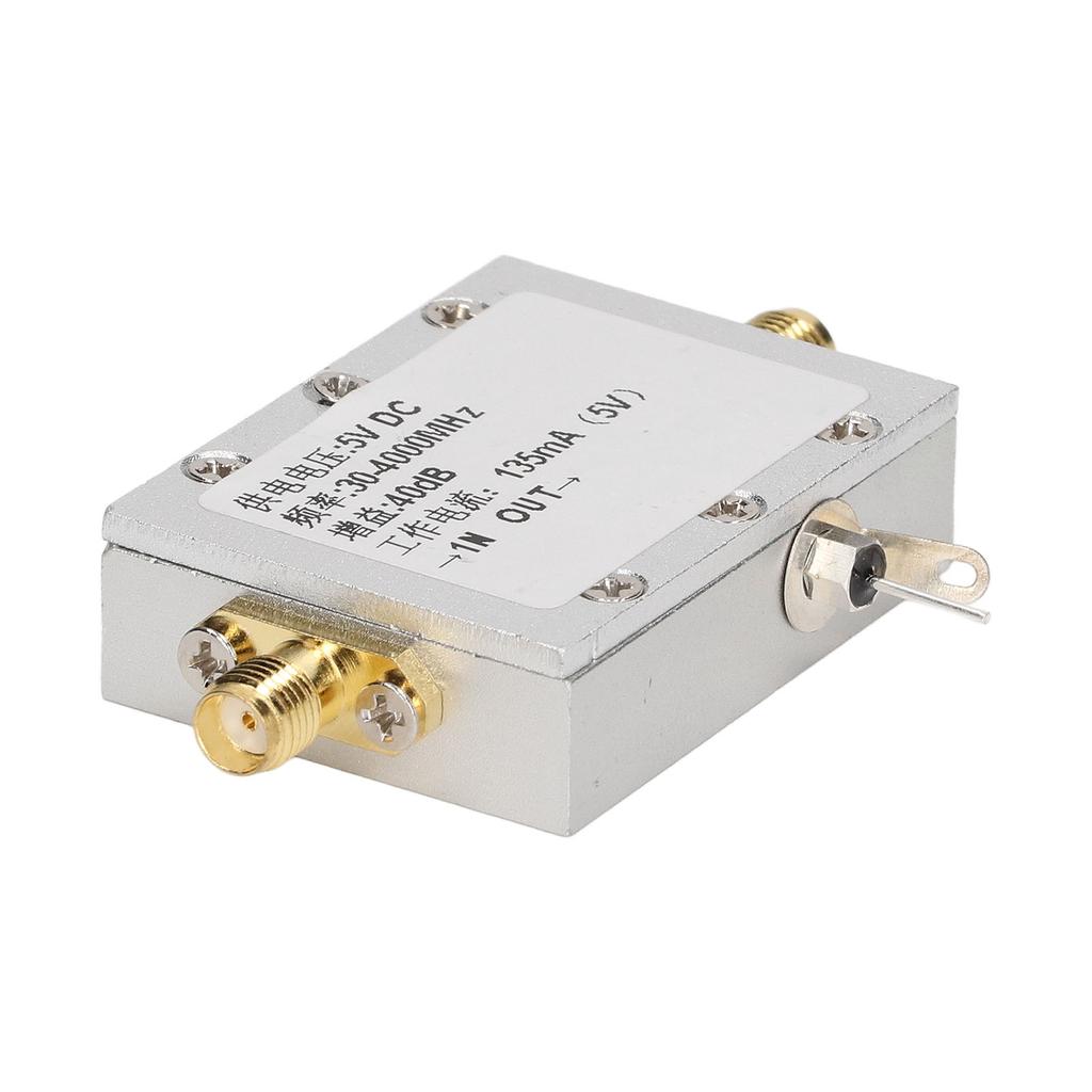 Moduł wzmacniacza RF 30–4000 MHz 40 dB Stop aluminium Wzmacniacz RF o niskim poziomie szumów do odbiornika zdalnego sterowania DC 5V