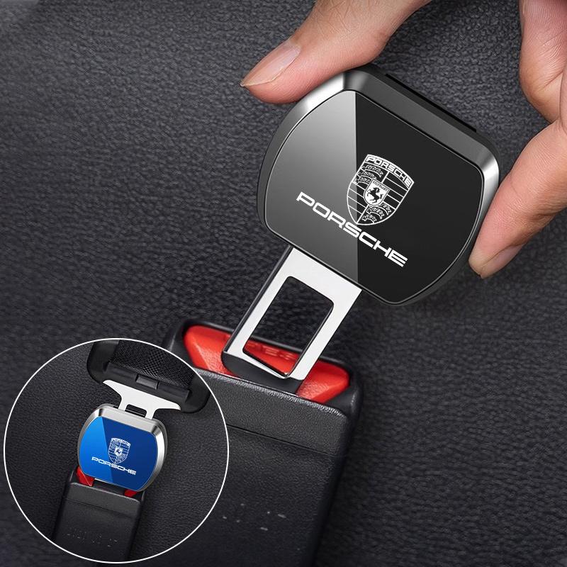 Car Seat Belt Extension Plug Safety Belt Plug Buckle Clip Interior For Porsche 911 Cayenne Cayman Panamera Macan Taycan Boxster