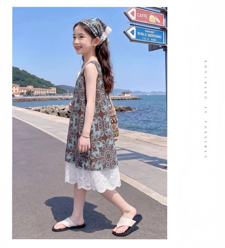 Girls' Princess Skirt Summer 2026 New Fashionable Large Children's Strap Dress Children's Summer Forest Style Countryside Style Skirt