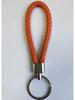 Woven Leather Cord Metal Keychain Pendant