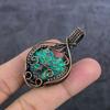 Green Triplet Opal Handmade Copper Wire Wrap Jewelry Pendant 2.17" W7i05