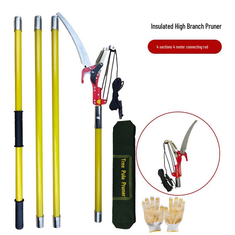 Telescopic High-Altitude Branch Lopper with Pulley, Long Handle Saw & Pruning Shears for Garden & Tree Maintenance.