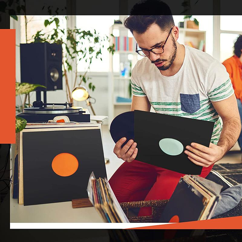 10Pcs Vinyl Records Sleeves Lp Record Cover Resealable Outer Sleeves Composite Kraft Paper Bag Vinyl Record Storage Bags
