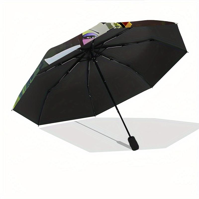 Queen, Poisoned Apple Automatic Opening and Closing Umbrella - 8 Ribs Portable Folding Umbrella with Plastic Handle, Suitable for Leisure an